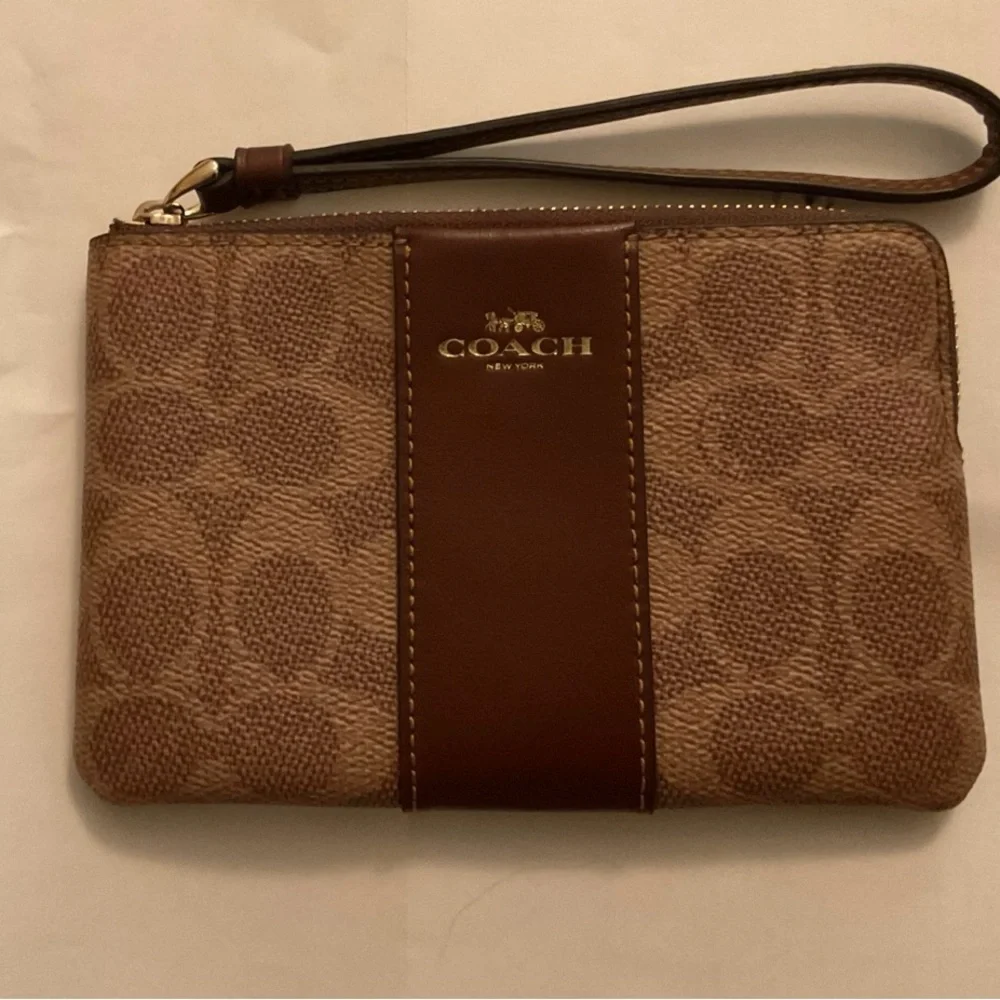Coach Brown Wristlet Clutch - Picture 1 of 9